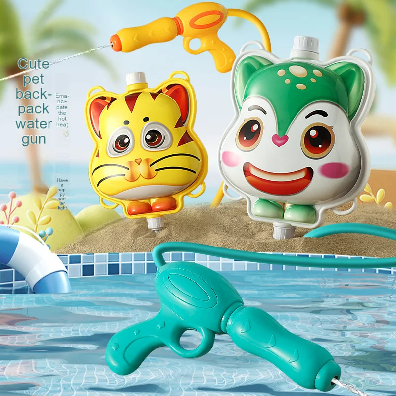 Letné vodné zbrane Deti vonkajšia plážová voda Battle Wimming Pool Party batoh sprej vodné pištoľ karikatúry Zvieratá Vodná pištoľ