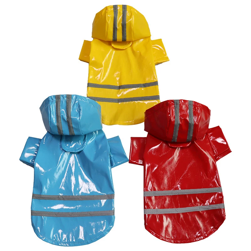 Letné vonkajšie šteňa Pet Rain Coat Hoody Nepremokavá bunda pu plášte