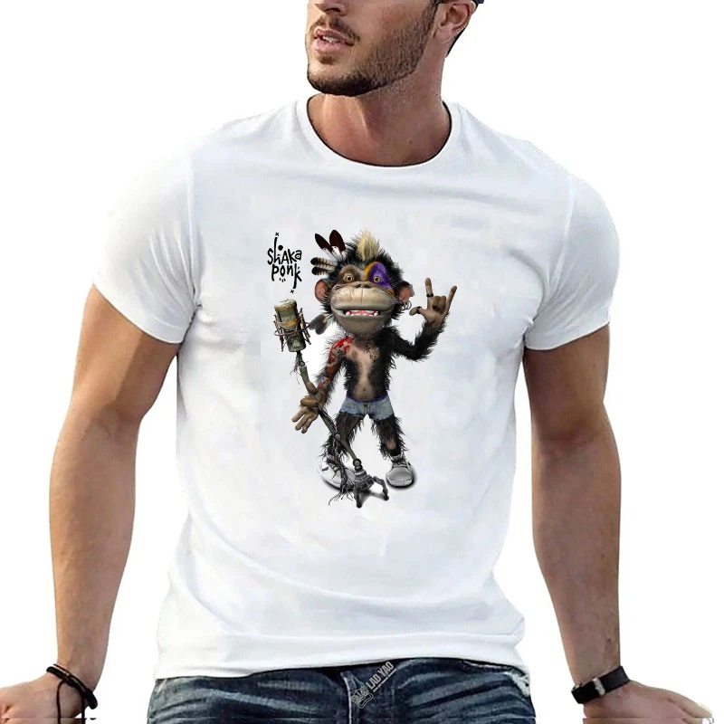 Letné vrcholy Grafické tričká Vlastné oblečenie Vlastné tričká pre mužov Men Men Shaka ponk Tričko Tričko New Monkey Goz Shaka ponk