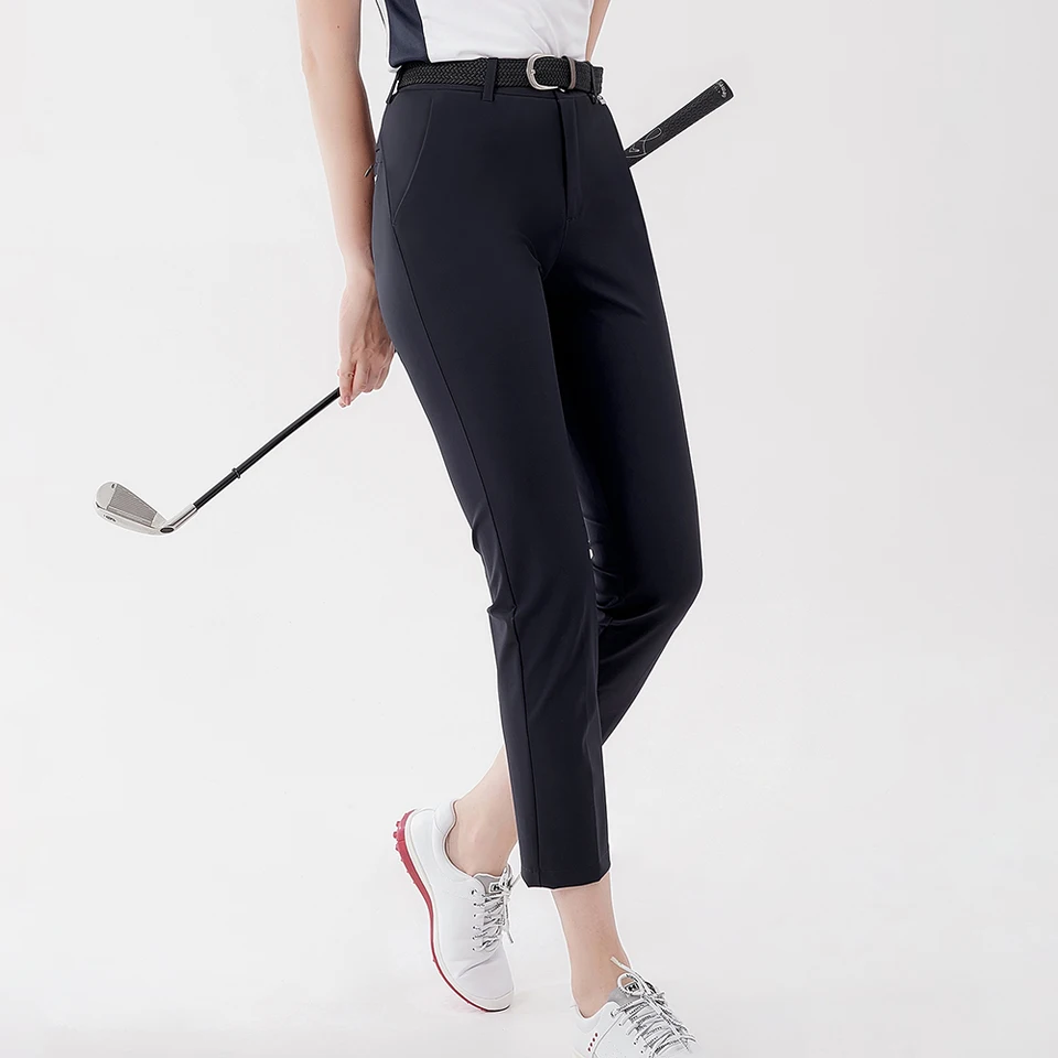 Letné športové nohavice golfovej dámy priedušné rýchle suché elastické nohavice Elastické tkané členkové nohavice pre ženy
