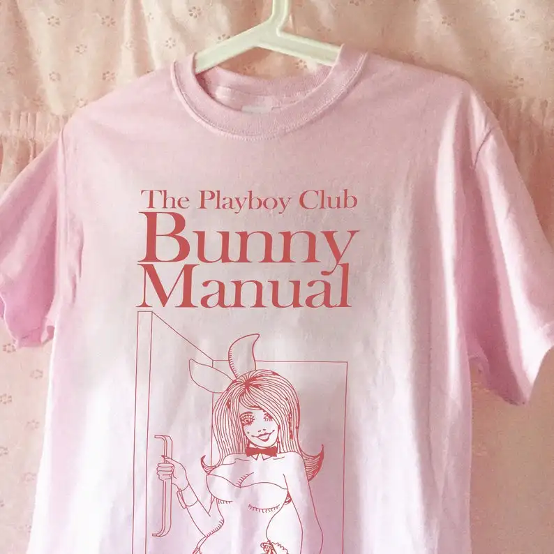 Letné ženy Playboy Bunny Manual Tee tričko Pink Graphic 80. rokov 90. rokov vintage tričko Cute estetický darček pre jej košele západné tričká