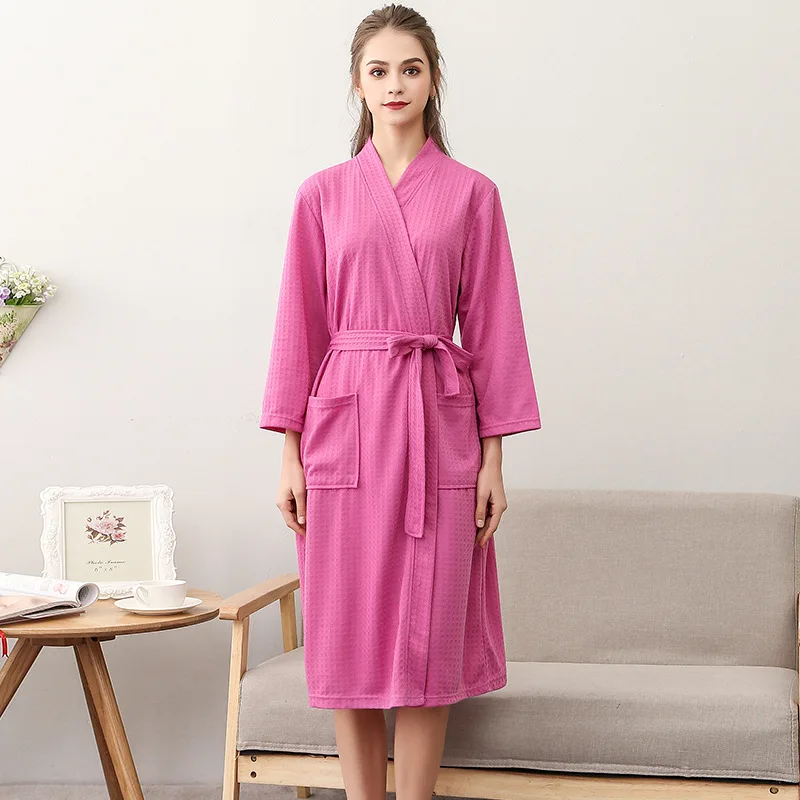 Letný hotel horúci jarný župan Jeden župan Ženský župan dámske pyžamy s dlhým párom Loungewear