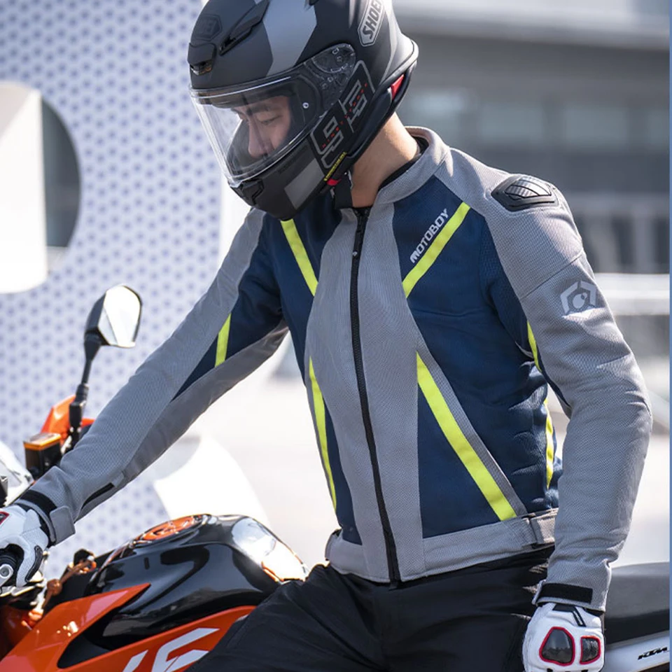 Letný motocykel bunda Pánsky pád pretekáva priedušný oblek na motocykli doštičkovú jazdu