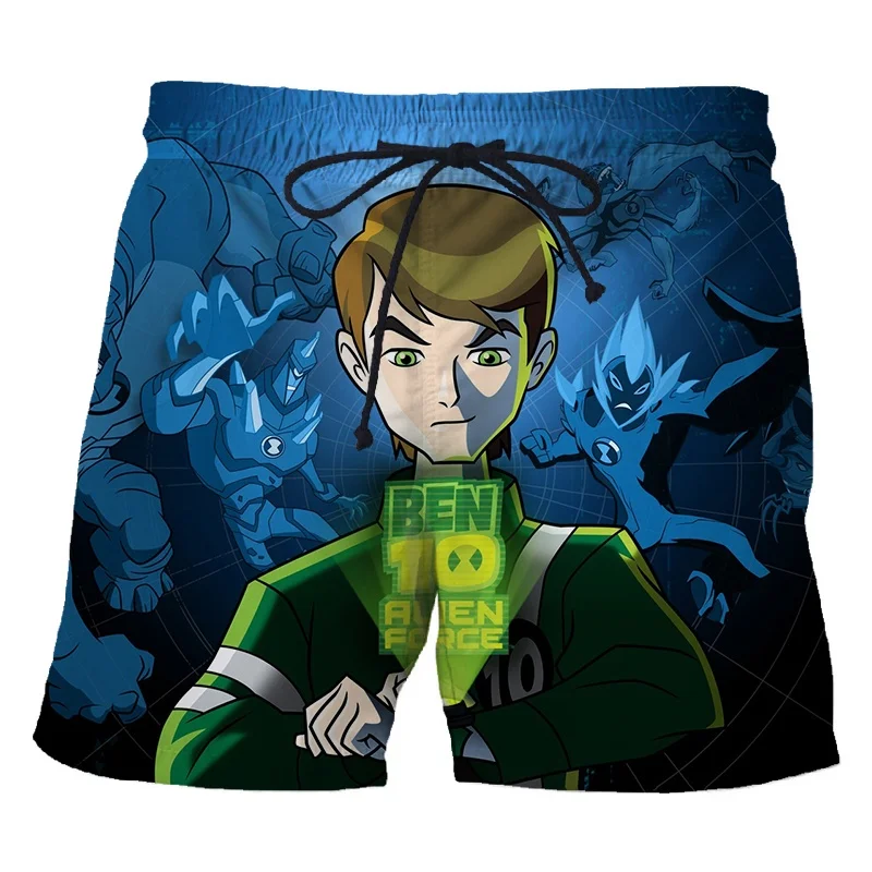 Letný trend Nový predaj horúcich predaja harajuku štýl Ben 10 3D tlačiareň Boy's módne šortky priedušné neformálne plážové šortky