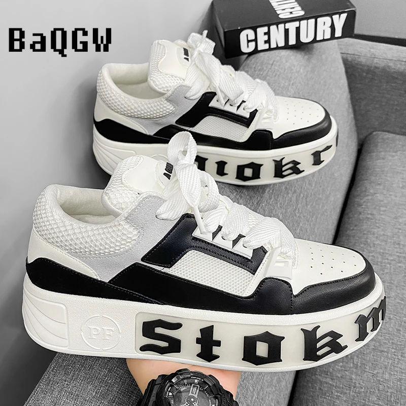 Letter Patchwork Fashion Sports Sneaker Casy Men Designer kožená tkanina priedušná výška Zvýšená plochá doska topánky