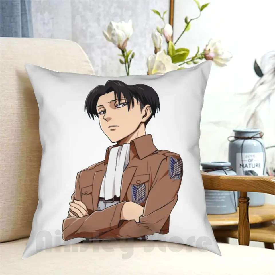 Levi vankúšový puzdro Vytlačené domáce mäkké DIY vankúš pokrývajú AOT anime útok na manga Titan Hearts
