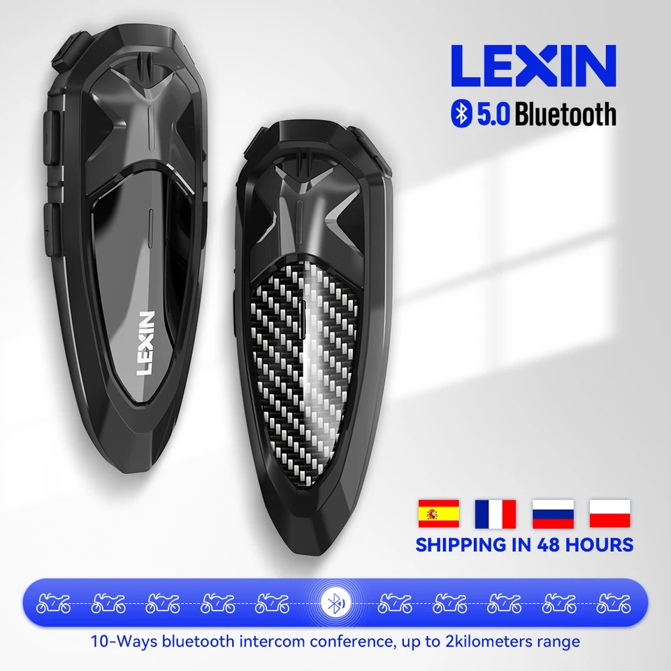 Lexin LX-GTX Intercom Motorcycle 2 Casques Bluetooth One Button Párku náhlavných súprav, talk a počúvajte hudbu súčasne