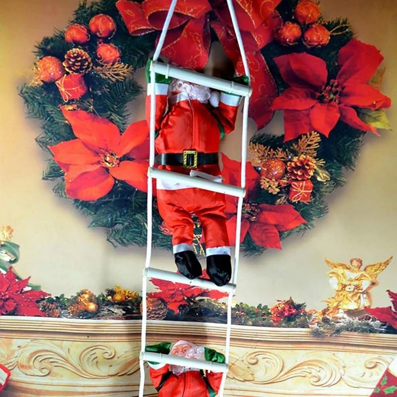 Lezenie do Santa Clausa, rebrík Santa Claus Doll Vianoce vianočný ornament Outdoor Indoor Dvere Wall Decoration