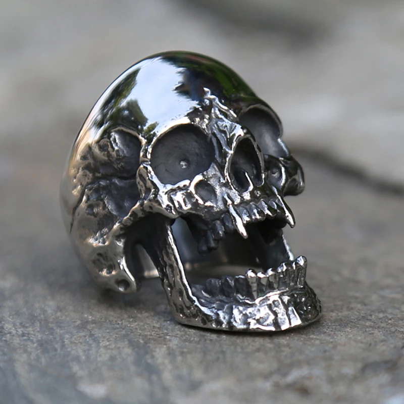 Leštenie upíru lebka prsteň Men Men Dámska z nehrdzavejúcej ocele Rings Rings Man Gothic Punk Jewelry Najlepší darček pre priateľstvo veľkosti 7-15