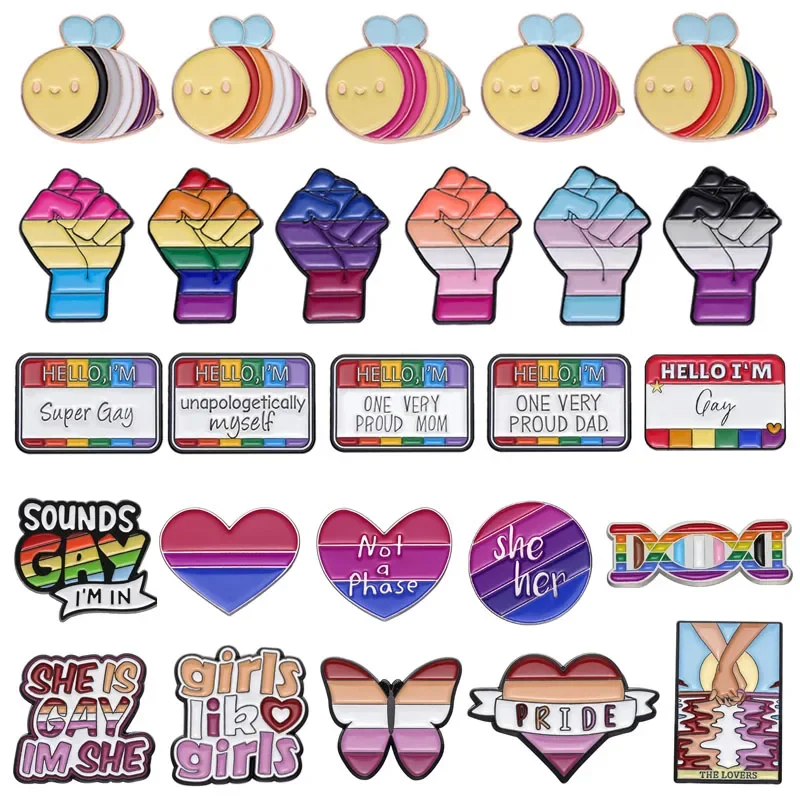 LGBT Rainbow Smalt Pins Pride Gay Bisexual Lesbian Trans Brošes Ozdobné klopy Batoh Odznaky Darčeky šperky