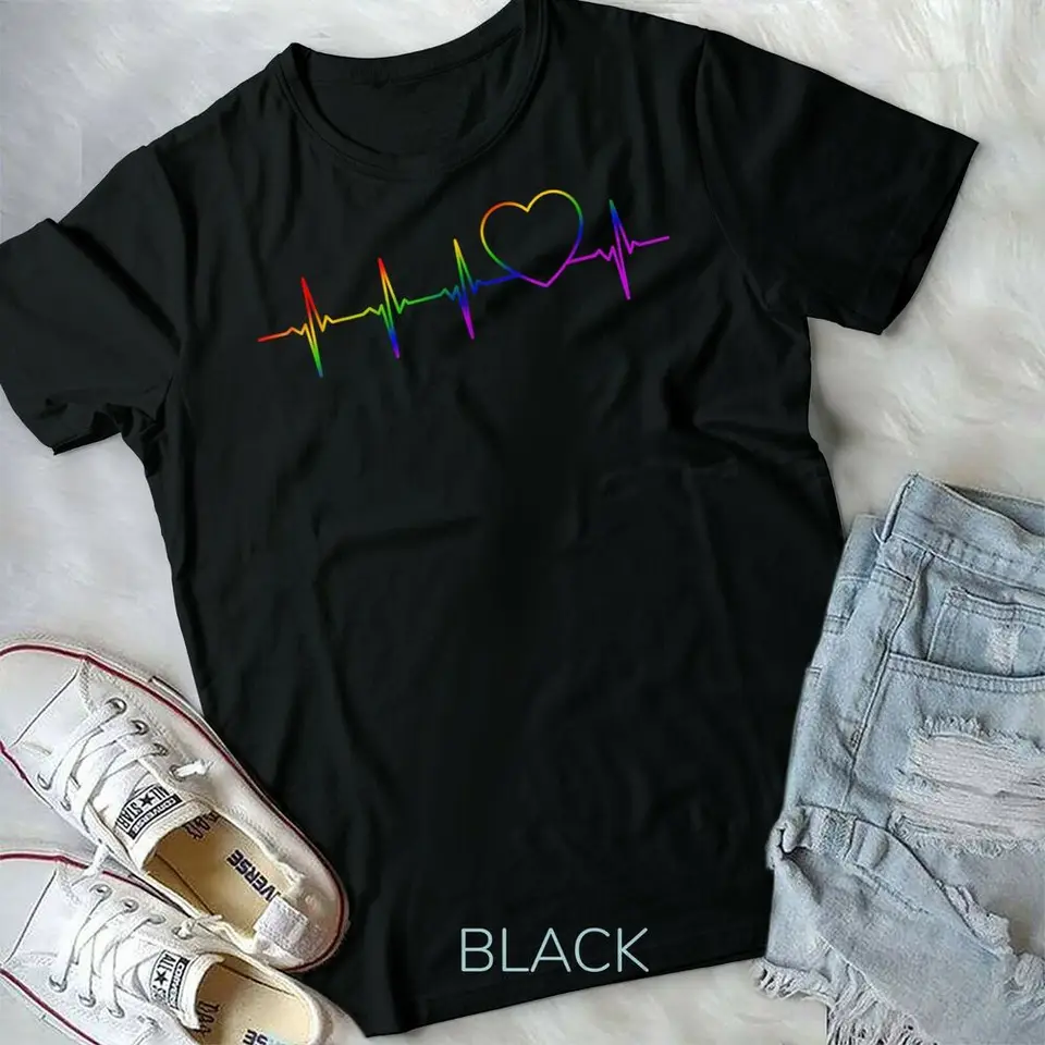LGBT srdcový rytmus Ekg tričko Gay Lesbian Gift Unisex & Youth Trik