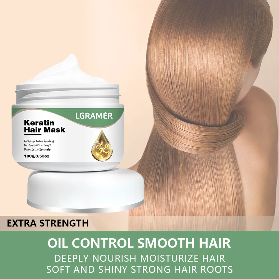 LGRAMER Keratin Hair Conditioner hlboko vyživuje vlasy redukuje opravy lupín Split konce zvyšuje húževnatosť vlasov a lesk