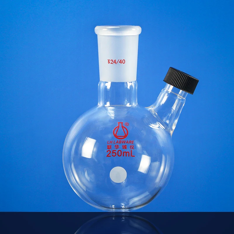 LH laboratórna okrúhla spodná banka s termowell so 7# závitovým kĺbom, borosilikátové sklo, LH-07