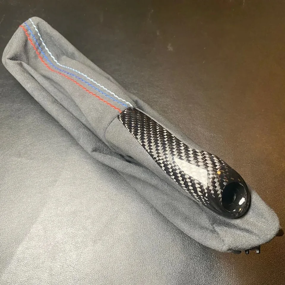 LHD skutočné uhlíkové vlákno Alcantara Cover Ručná brzda automobilový interiér pre BMW M3 M4 F80 F82 F83 3 4 Series F30 F31 F34 F32 F33 F36