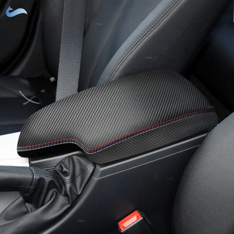 LHD uhlíková textúra Kožná kožená auto Príslušenstvo Centrum Control Box Cover Tink pre BMW 3 Series F30 2013 2014 - 2016 2017 2018