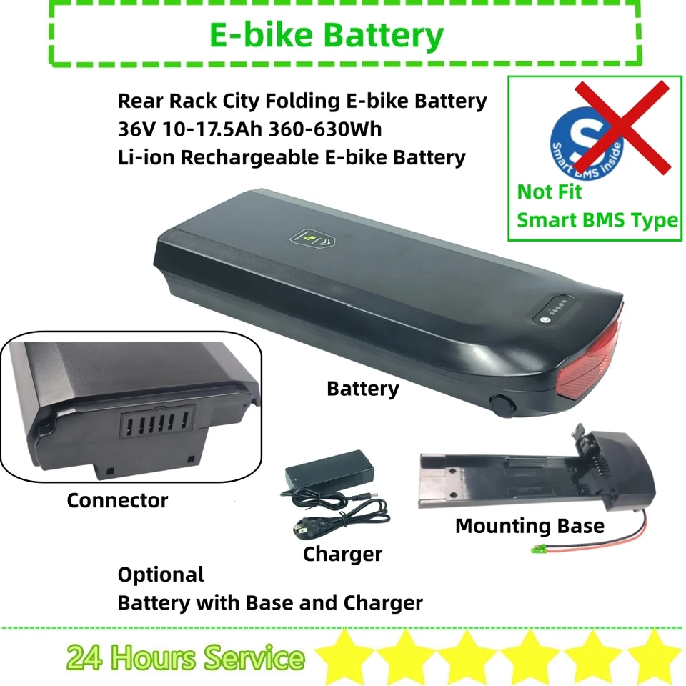 Li-Ion City E-Bike Battery 36V 8AH 8.8AH 10.4AH 11.6AH 13AH 14.5AH 17,5AH pre Phylion Joycube JCEB360-14.5 NEVYHODNÁ batéria