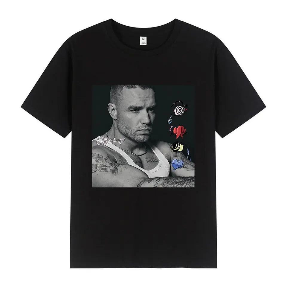 Liam Payne slzy grafické tričko Men Muž módne vinobranie nadmerne veľké rukávy tričká bavlnené neformálne tričká Streetwear
