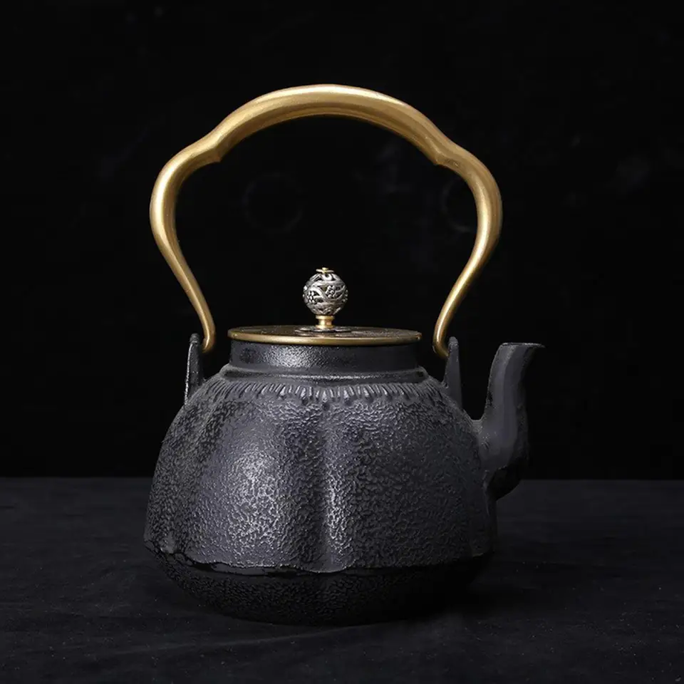 Liatinová kanvica Staroveká kúzlo Kungfu Tea Tea Kettle s vekom tradičný čínsky štýl 1,2 l Domov použite liatinovú čajovú kanvicu