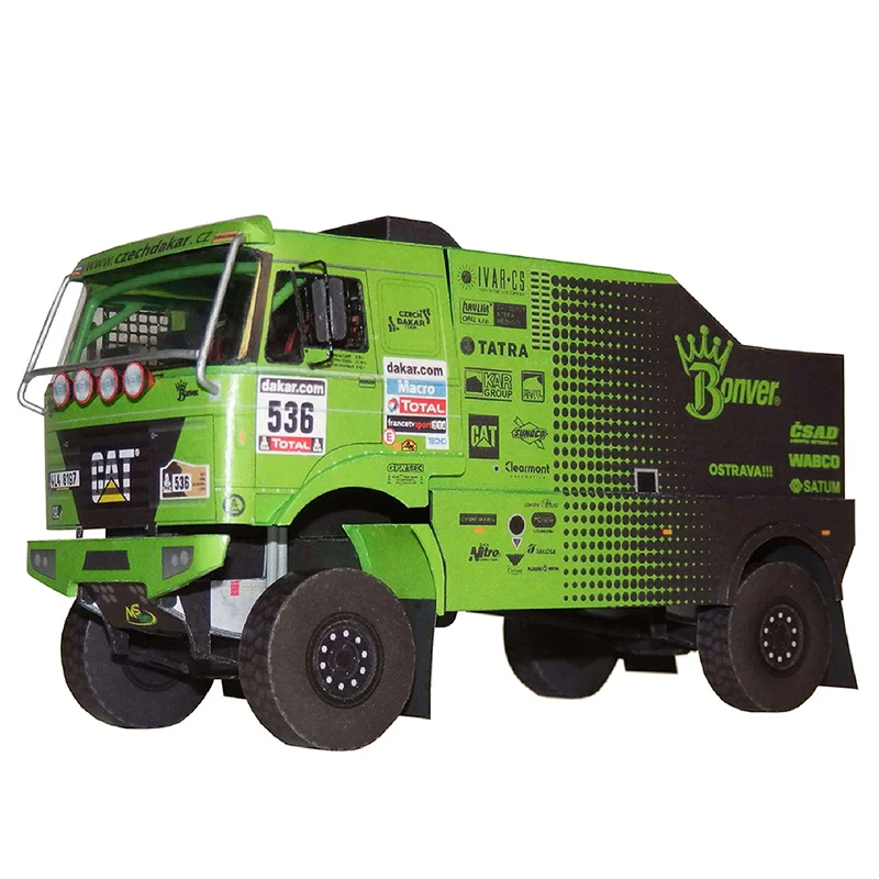 Liaz 111.154 4x4 2013 Truck 1:53 Dakar Rally Origami Art Skladacie skladanie 3D papierové modely Papier pre DIY dospelých ručných remeselných hračiek ZX-043