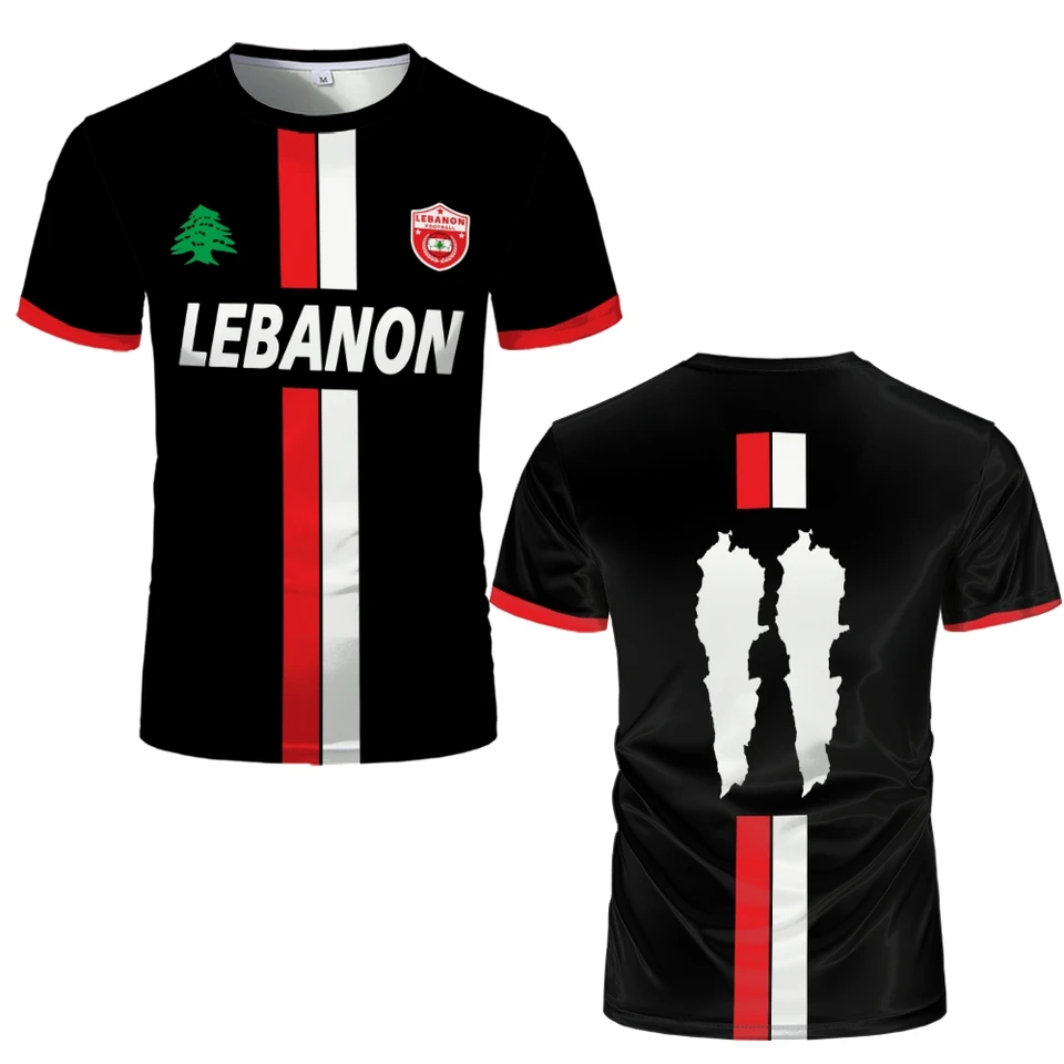 Libanon futbalové dresy tričká Dospelé a deti Light Luxusné digitálne tlačené športové futbalové uniformy Pánske libanonské odevy