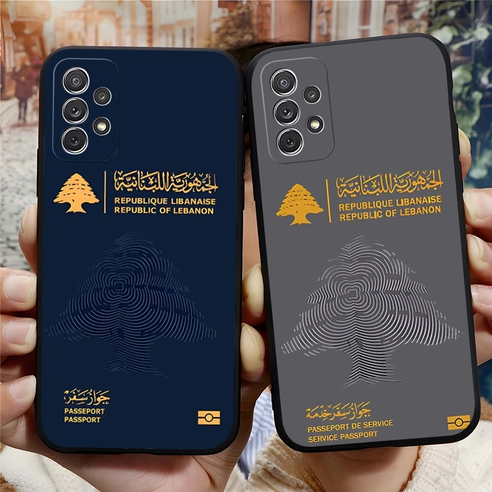 Libanon Passport Telefon pre puzdro pre Samsung Galaxy S24 S23 S22 S20 S21 Ultra Fe Plus M54 A34 A54 A24 A52 A53 Coque Coque