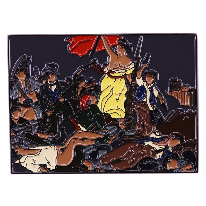 Liberty vedúca ľudí smalt pin Eugene Delacroix Art