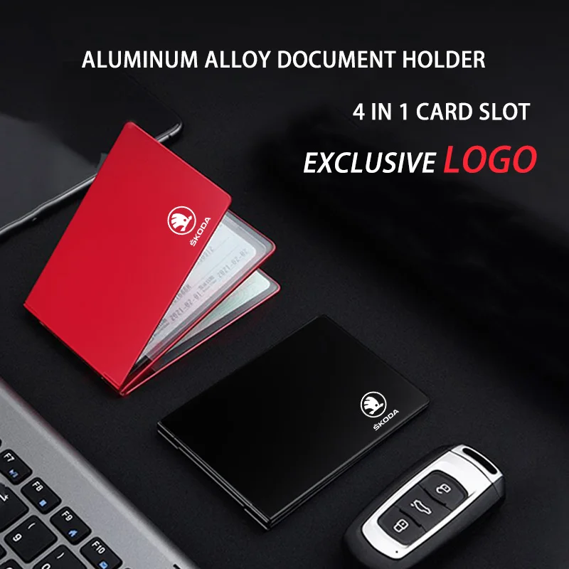 Licencia na vodičské preukazy automobilu Kovová karta ID CARD BAG pre SKoda Superb 2 3 OCTAVIA 3 A5 MK1 MK3 MK4 Fabia 2 Rapid S Karoq Accessories