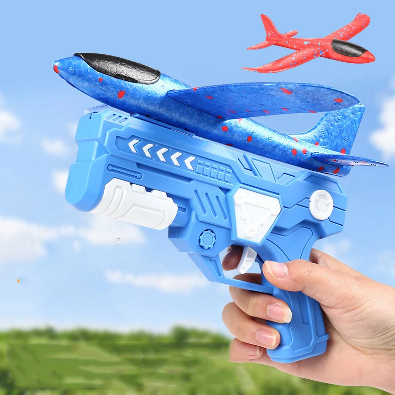 Lietadlo hračky hračky Outdoor Sports Flying Toy Kids Catapult Plan Shooting Fly Fly Rucking lietadlo Gun Gun Toy Boys darček k narodeninám
