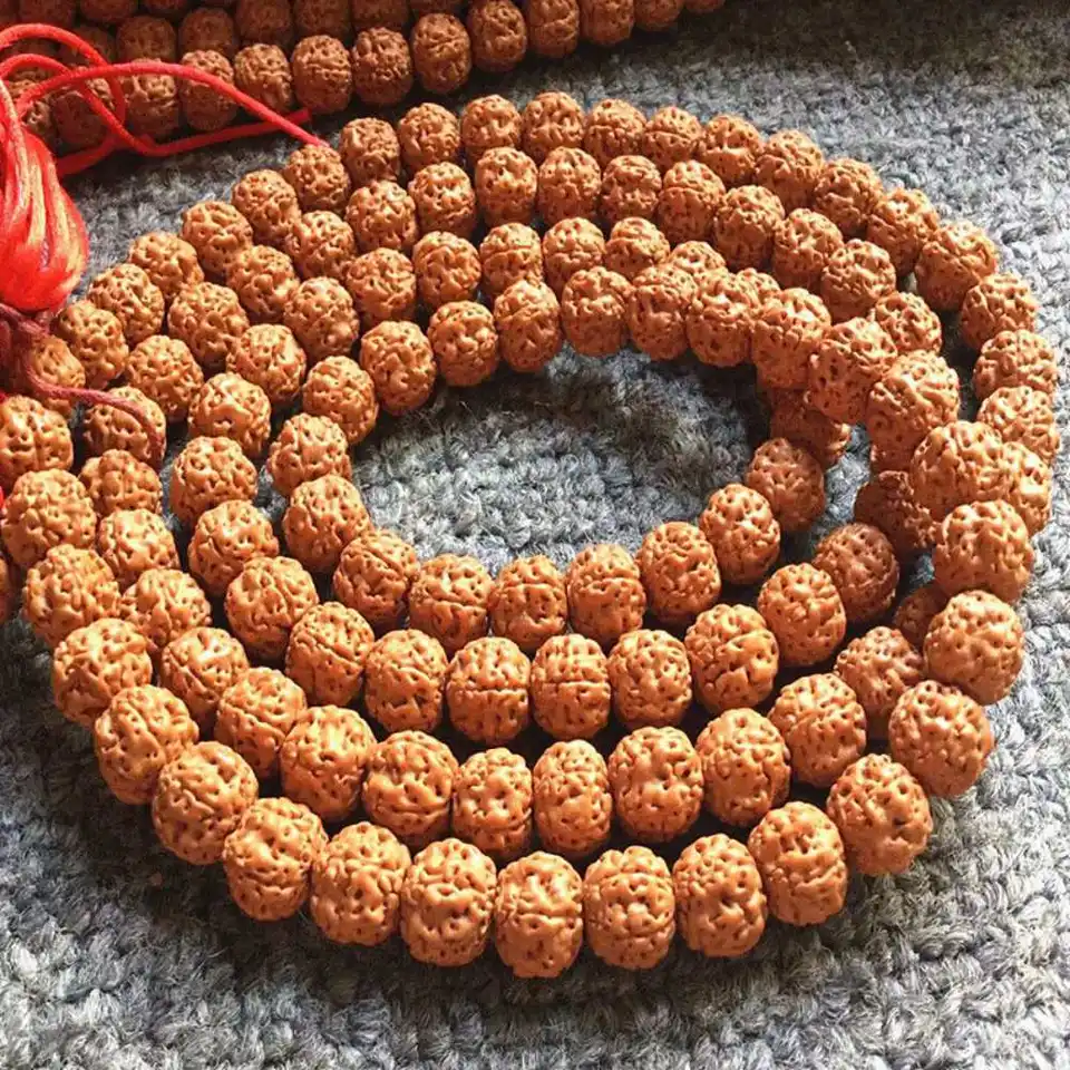 Liečenie jogy 5 Mukhi Rudraksha Mala Rudraksh 8 mm 108 Národný štýl Energia Dark Matter Practice Cuff Čechia suvenír