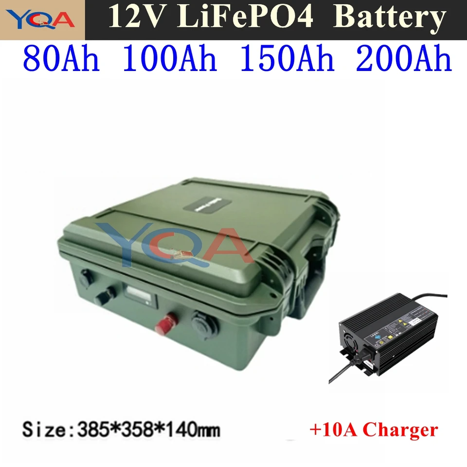 LIFEPO4 12V 100AH ​​batéria 80AH 150AH 200 AHOPLEPOPLE LITHIUNÉ BULNÉ BELLA pre Rybárske člny Nabíjateľné