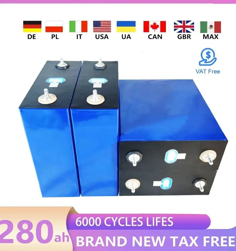 LifePo4 lítium -iónová fosfátová batéria 3,2 V 280AH 320AH 200AH 100AH ​​pre golfový košík námorný solárny systém4 3 2V BATTERIE