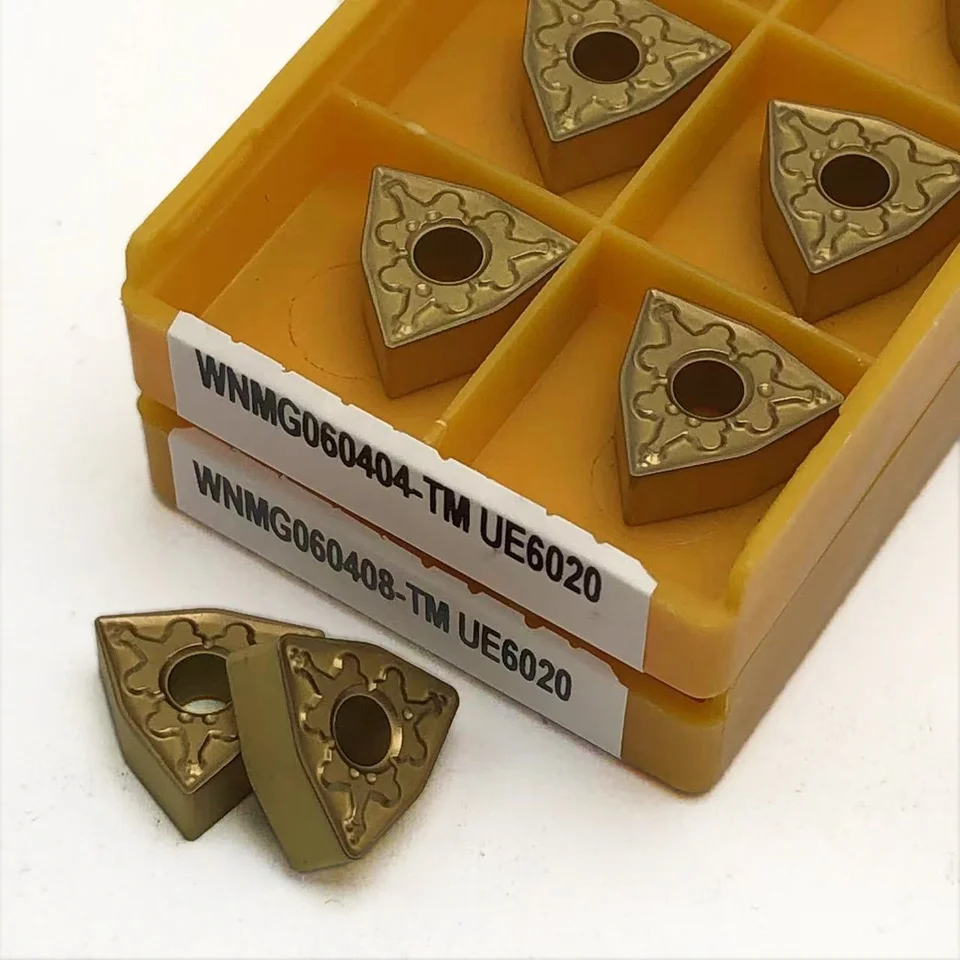 Liga Carbide Inserir Torno CNC Ferramenta, Ferramentas de Corte, Aço Inoxidável, Alta Qualidade, WNMG060404 WNMG060408 TM UE6020