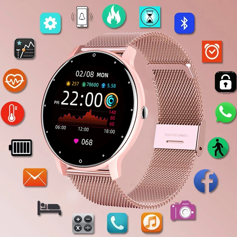 Lige 2023 Smart Watch Ladies Full Touch Screts Sports Fitness hodinky IP67 nepremokavý Bluetooth pre Android iOS Smart Watch Female