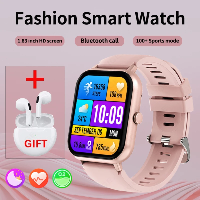 Lige Bluetooth Call Smart Watch Ženy Men srdcový rytmus Krv Kyslík hlasový asistent 100+Športové dámy smartwatch pre Android iOS