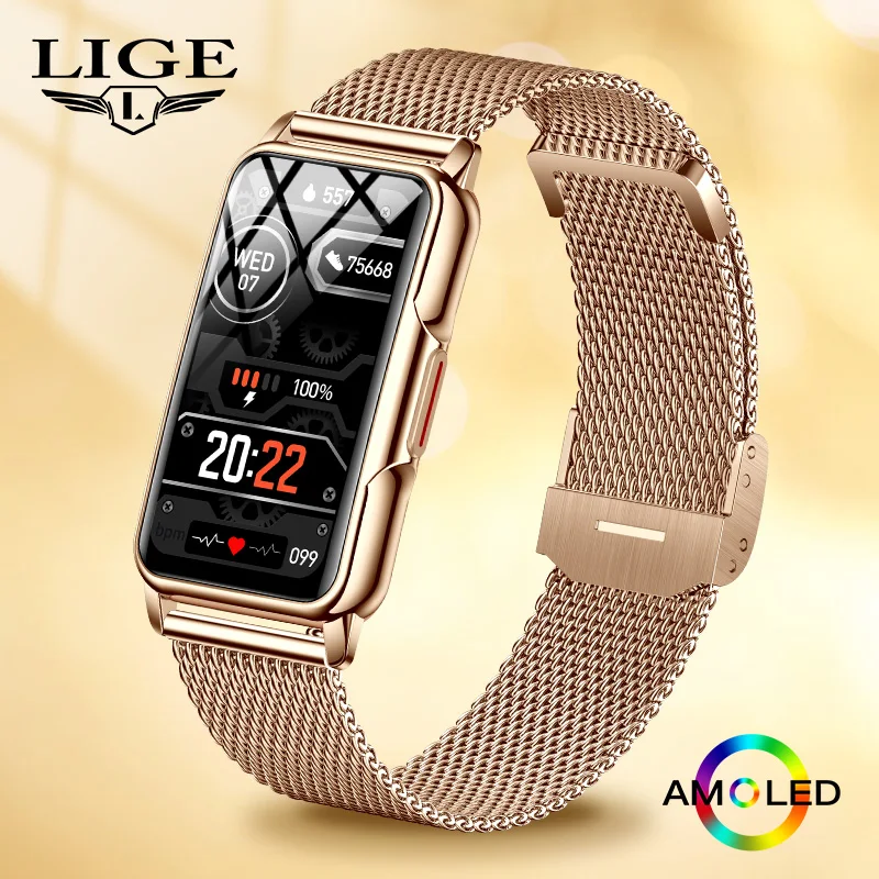 Lige Smart Watch Women Life Vodotesné pripomenutie hovoru Hudba Control Pedometer Kalórie Displej elegantné hodinky pre ženy Smartwatch