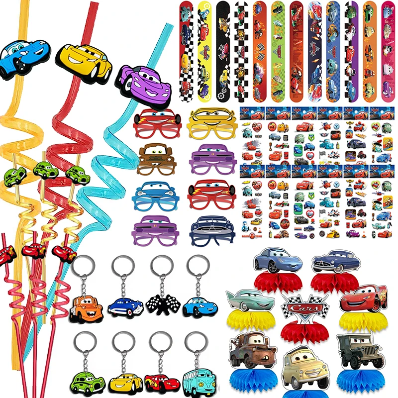 Lightning McQueen Car Party uprednostňuje silikónový náramok Srtaw náramok papierová maska ​​pre deti narodeninové oslavy dekorácie bábätko darčeky