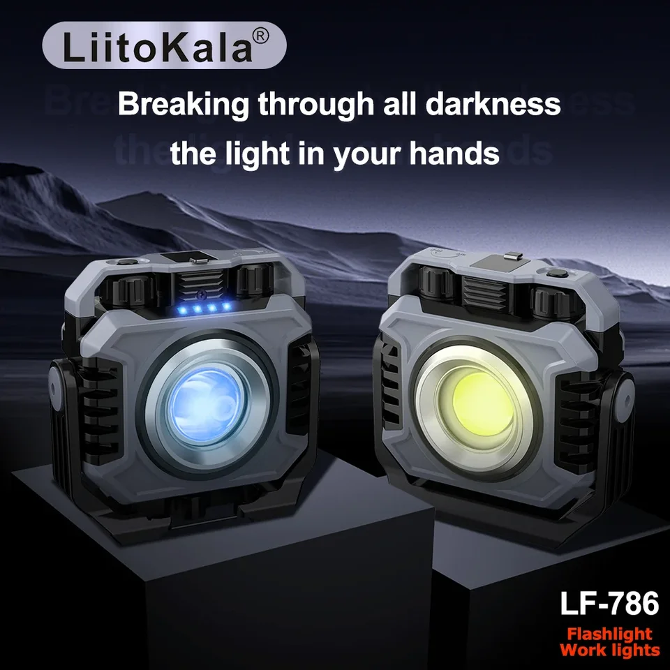 LIITokala LF-786 Pracovné svetlá+26650 5000 mAh batéria 1500 ml TG3 600 ml nabíjačku typu C USB