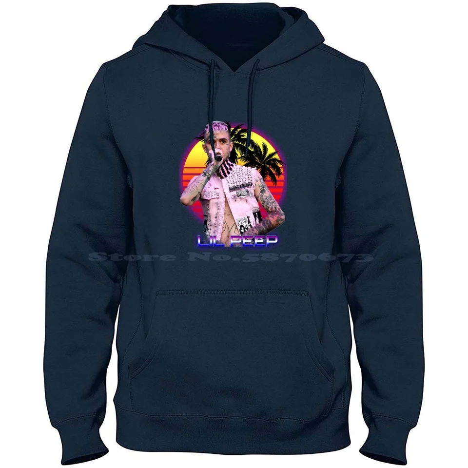 Lil Peep 100% Pure Cotton Hoodie Tshirt Rap Rip Lil Peep Crybaby Emo GBC Hudba čierna a biela lil peep rip cool goth boy