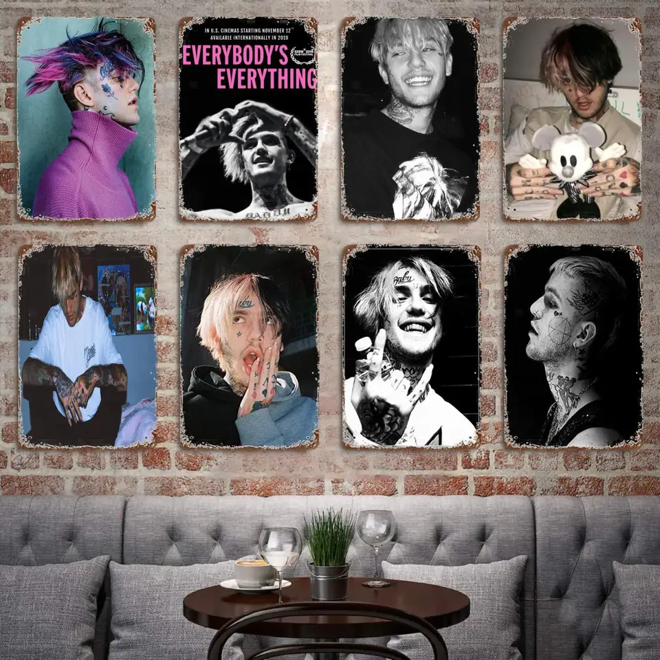 Lil Peep Music Metal Decor Plaget Vintage Cínová značka Kovová značka Dekoratívna doska pre krčmu baru Cave Club Wall Decoration