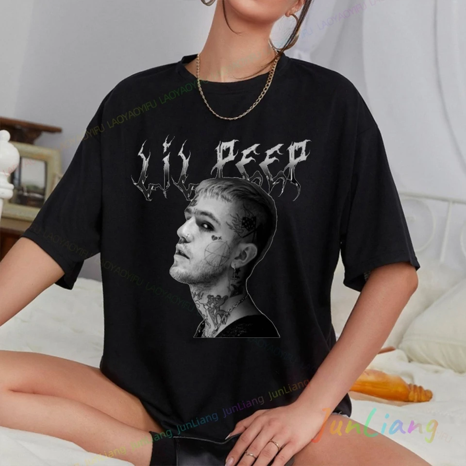 Lil Peep Y2K Clothes Cool Streetwear Grafické estetické ženy Darček Pánske oblečenie Funny hip hop 100% bavlnená košeľa harajuku goth košeľa