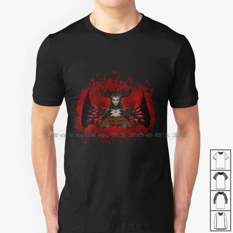 Lilith T košeľa 100% bavlnená antagonista tvorca démon Devil 2 3 II Fantasy 4 Creative Trending Vintage Cool Darček euro americké veľké