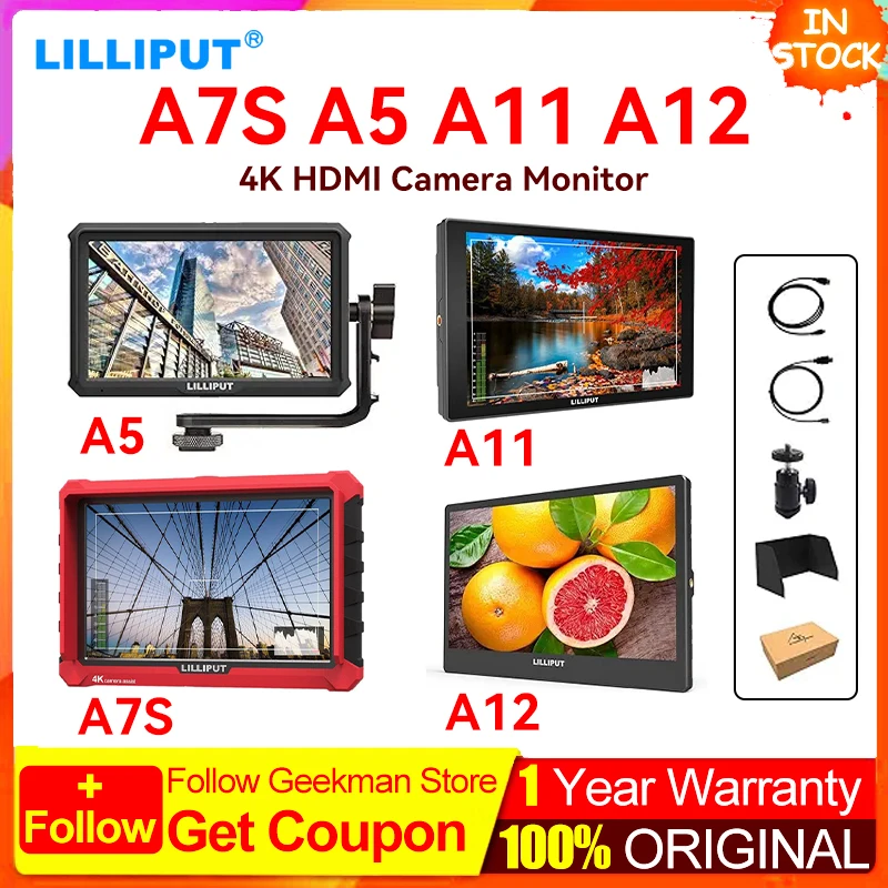 Lilliput A7S 4K Full HD 7 palcový monitor A5 A11 A12 séria HDMI-Monitor Broadcast Direccast Podpora vstupu 3G-SDI pre kameru DSLR