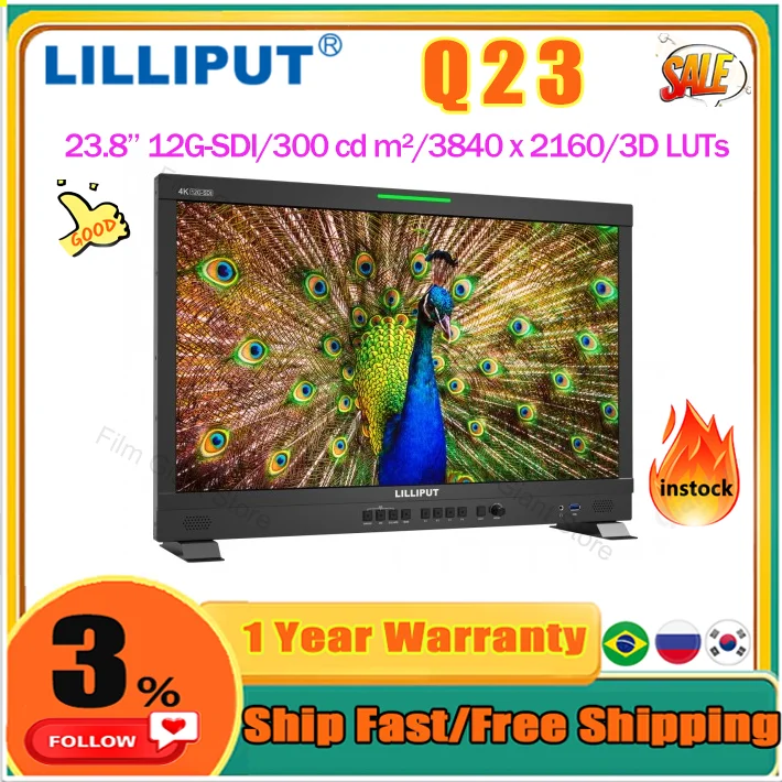 Lilliput Q23 4K 12G-SDI 23,8 palca Profesionálne vysielacie štúdio 3D-LUT HDR monitor s 12-SFP HDMI kompatibilnými 2.0 vstupom 2.0