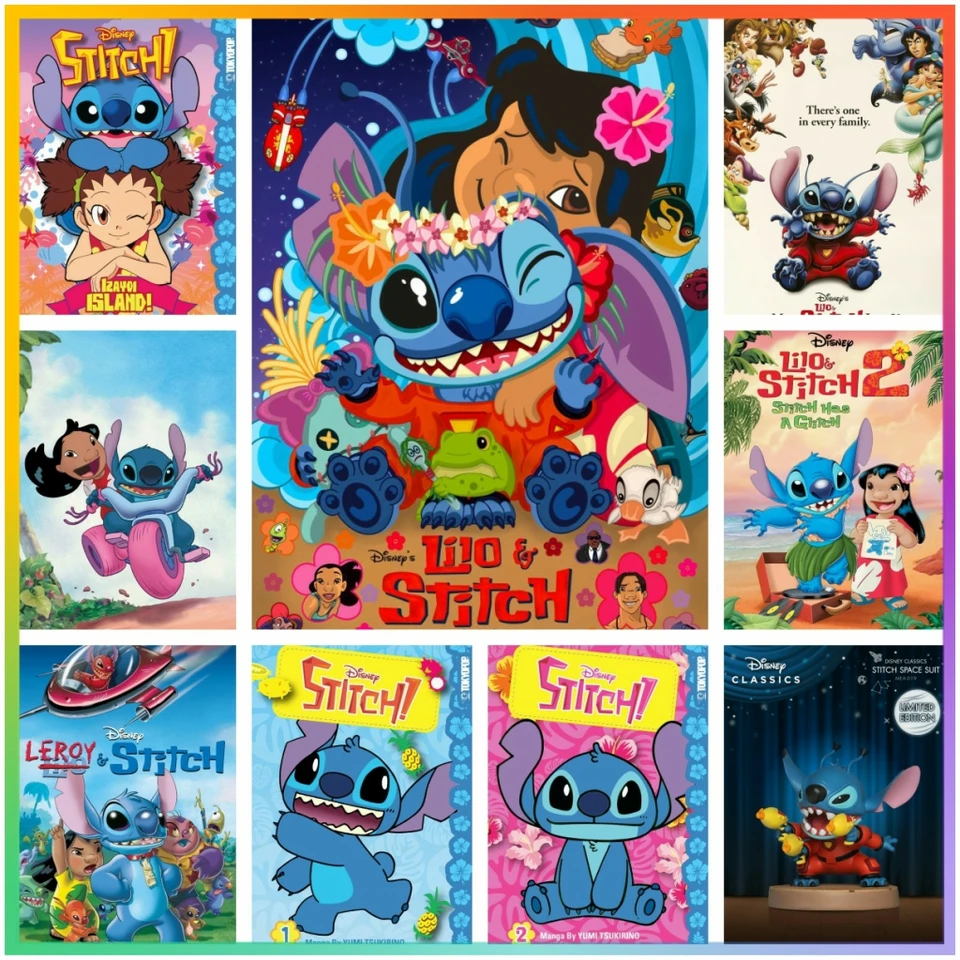 Lilo steh Disney Cartoon Cutoen Diamond Painting Cross Stitch Set Mosaic výšivok domov dekor 5d