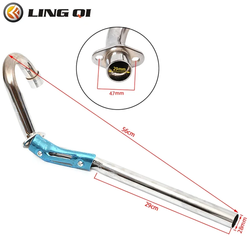 Ling Qi 28 mm Motocykel výfukového výfuku tlmič tlmič potrubia Montážna súprava pre CRF50 KT Suzuki Pit Bike Motoricross