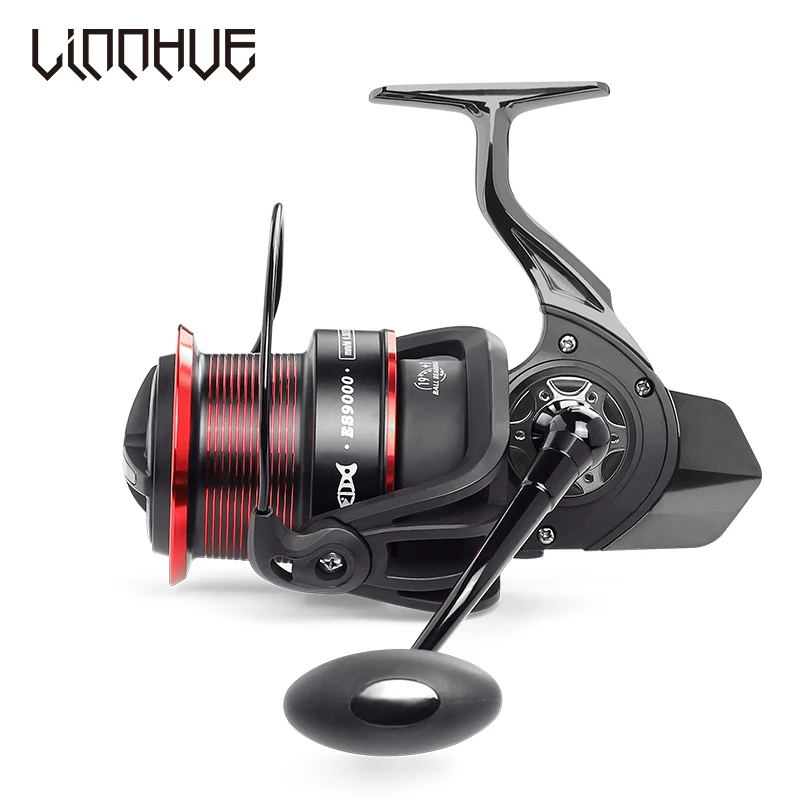 Linnhue Nový veľký kovový rybársky navijak 9000 10000 12000 Strong Drag Spinning Reel 4.9: 1 Casting Sea Boat Trolling Accesorios