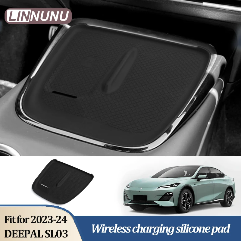 Linnunu Fit for Changan Deepal SL03 L07 2023-2024 Bezdrôtové nabíjanie mobilného telefónu Silikónové podložky Central Control Anti-Strip Pad Car Central Ochrana Pad Dust Odproof Pad Anti-Slip Pad Car Interior Decorácie
