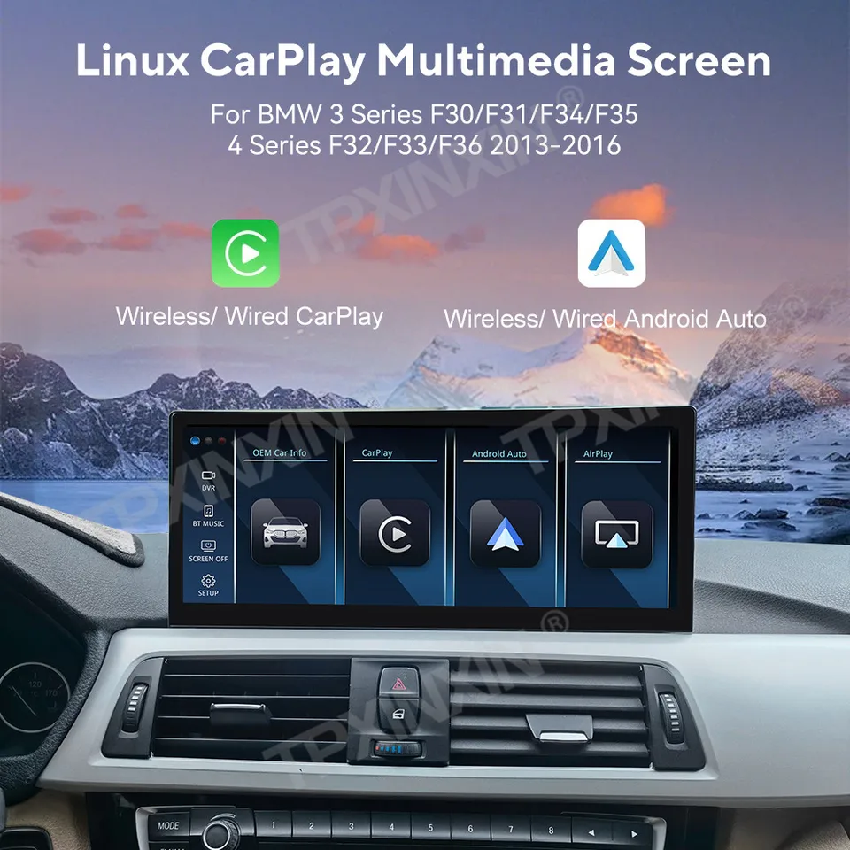 Linuxový systém pre BMW 3 4 Series F30 F31 F32 F33 F34 2013-2017 Wireless CarPlay Android Auto FM DSP DAB DAB WIFI GPS RDS RDS
