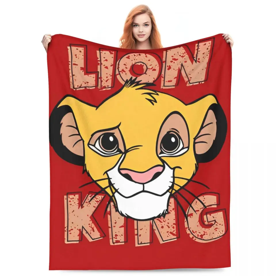 Lion King Simba Cartoon prikrývka Zvieratá super mäkké tlačené plyšové hádzanie prikrývku pre gaučové stoličky piknik flanel lôžko postele postele