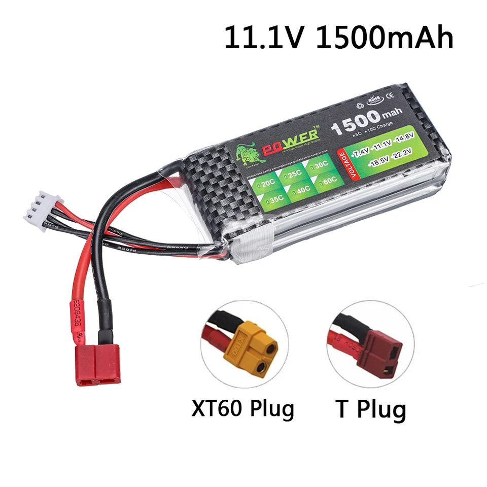 Lion Power 11.1V 1500 mAh 35c t/xt60 Plug RC Model cars hračky Aircraft Drone Litium Polymer Battery 11,1 V batéria Lipo 3S